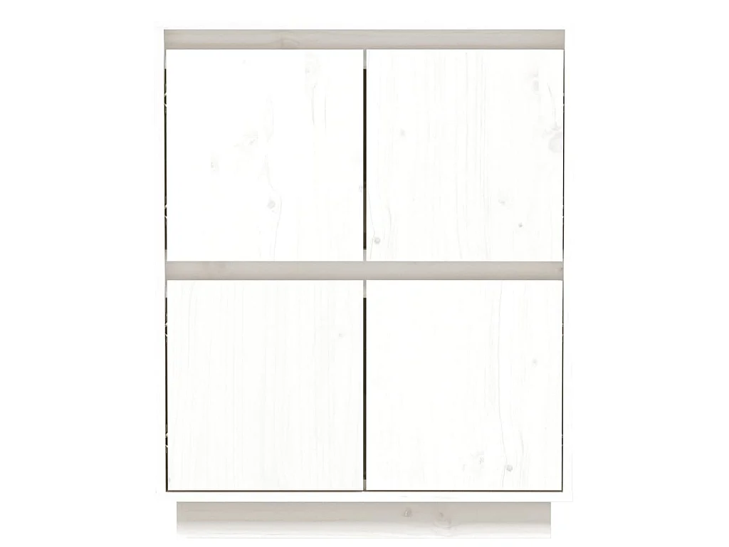 Credenza Bianca 60x34x75 cm in Legno Massello di Pino