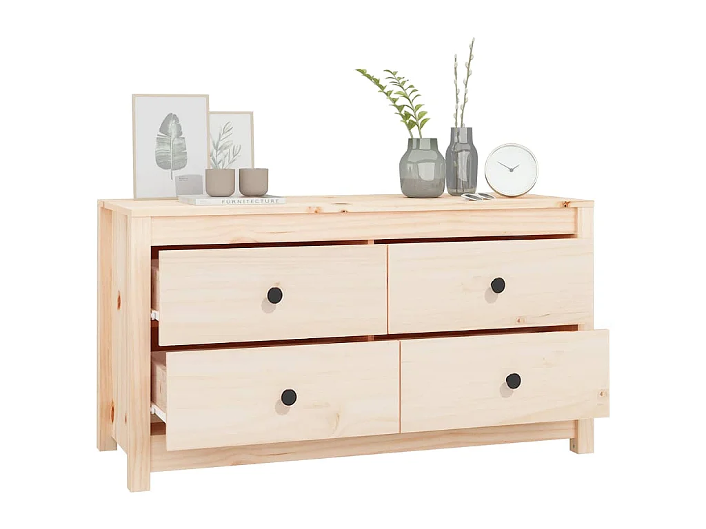 Armario auxiliar de madera maciza de pino 100x40x54 cm
