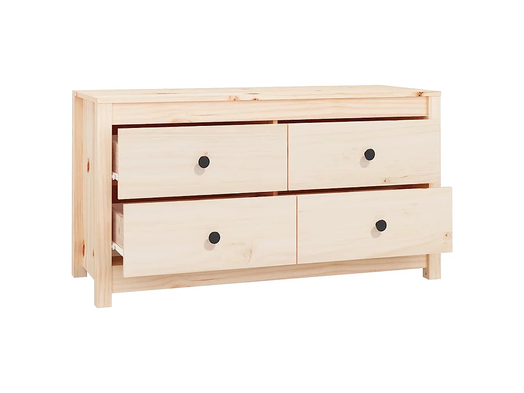 Armario auxiliar de madera maciza de pino 100x40x54 cm