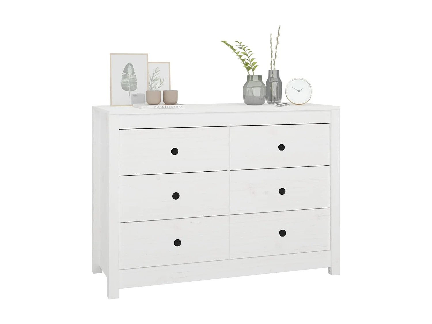 Armário de apoio 100x40x72 cm pinho maciço branco