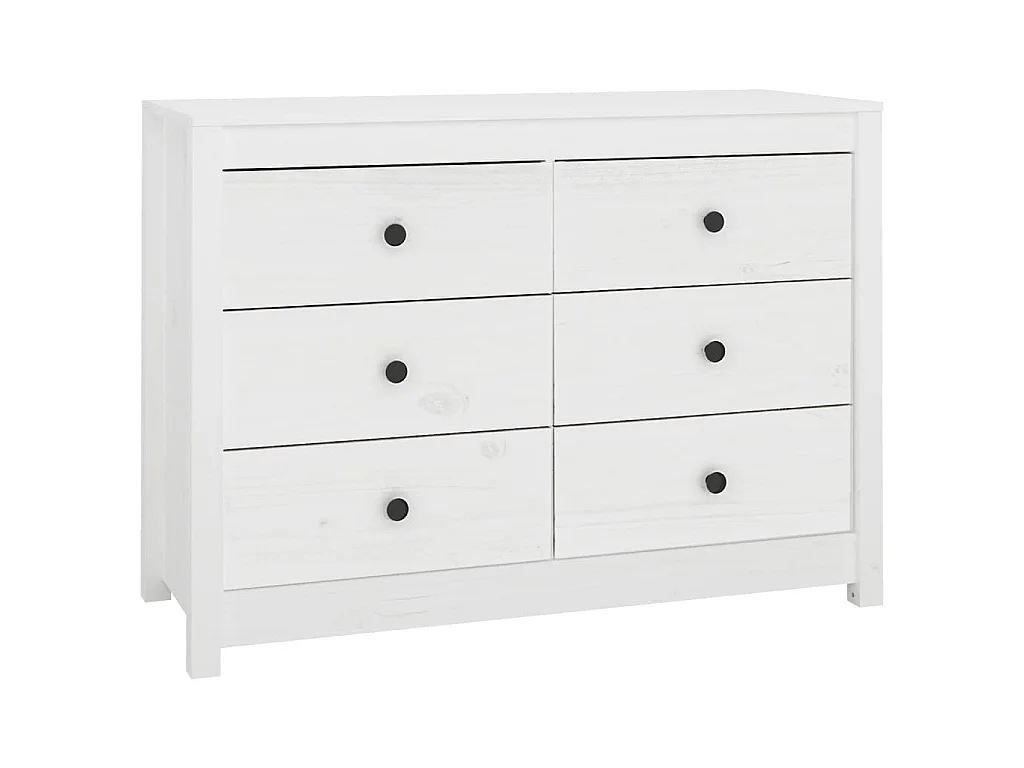 Armario auxiliar de madera maciza de pino blanco 100x40x72 cm
