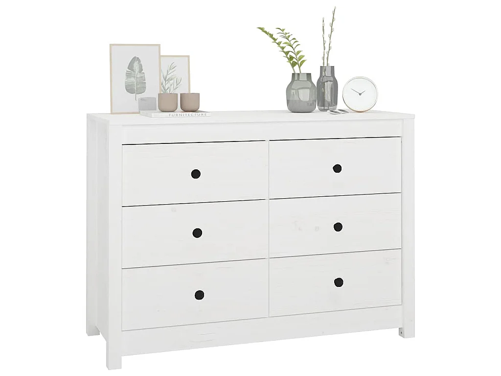 Dressoir 100x40x72 cm massief grenenhout wit