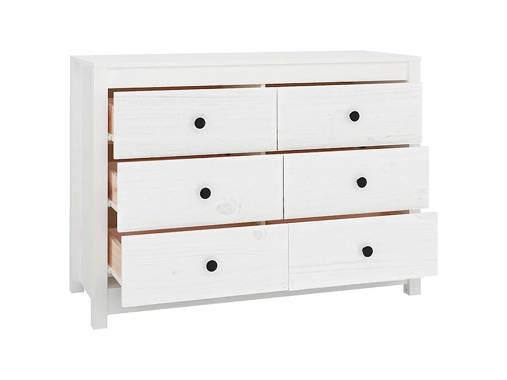 Armoire latérale Blanc 100x40x72 cm Bois de pin massif