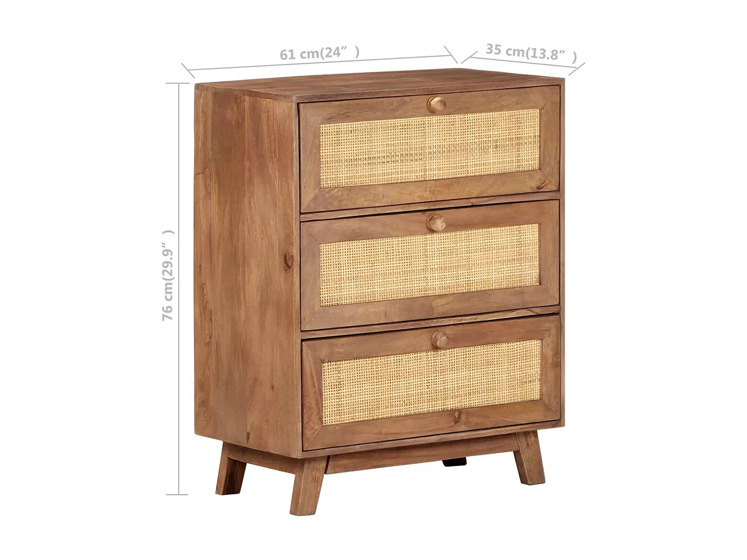 Buffet 61x35x76 cm Bois de manguier massif