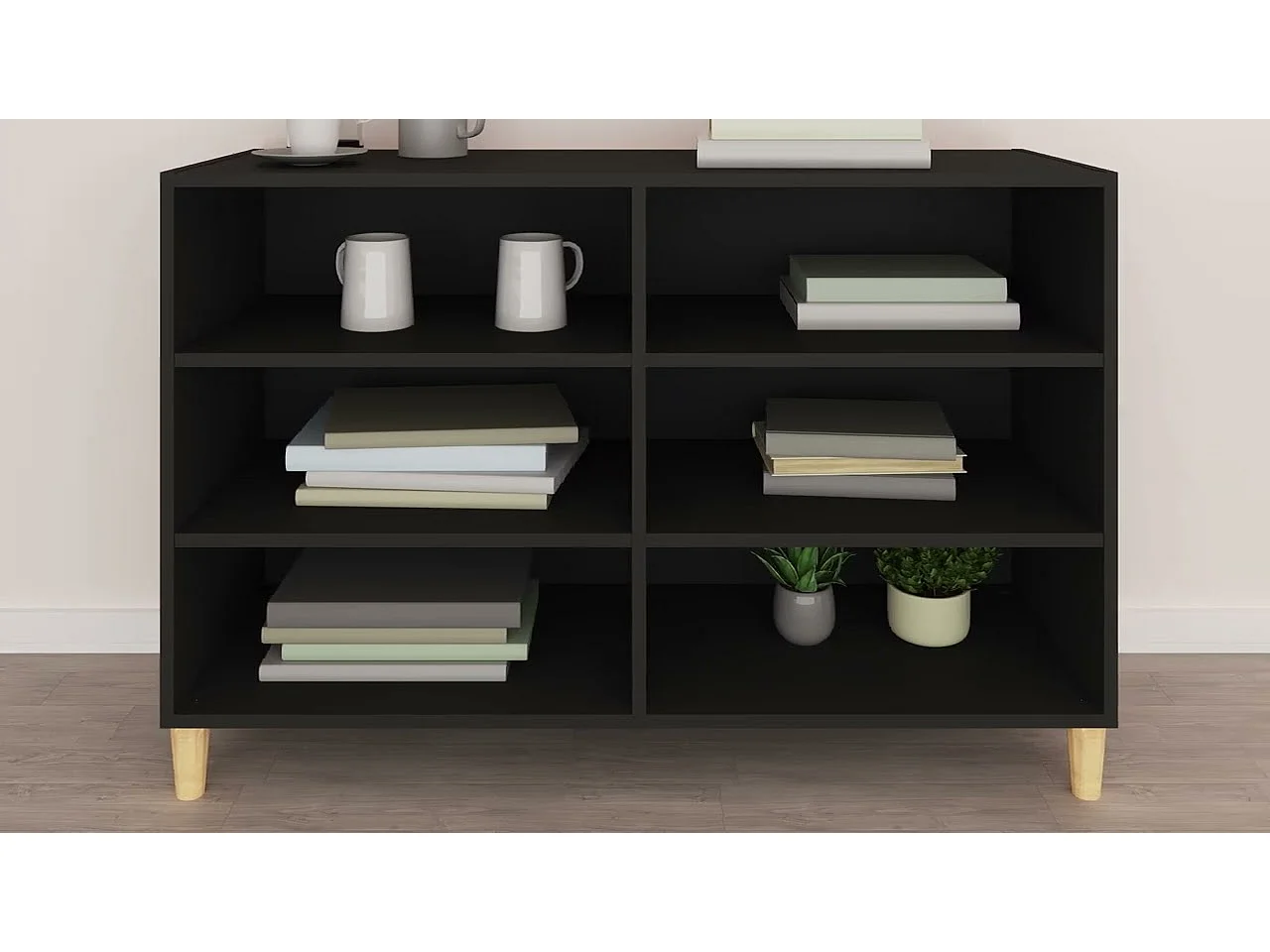 Buffet noir 103,5x35x70 cm bois d'ingénierie