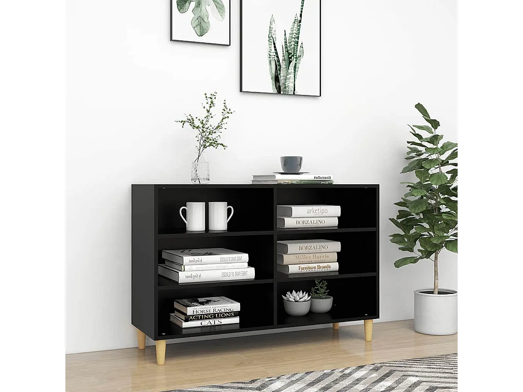 Buffet noir 103,5x35x70 cm bois d'ingénierie
