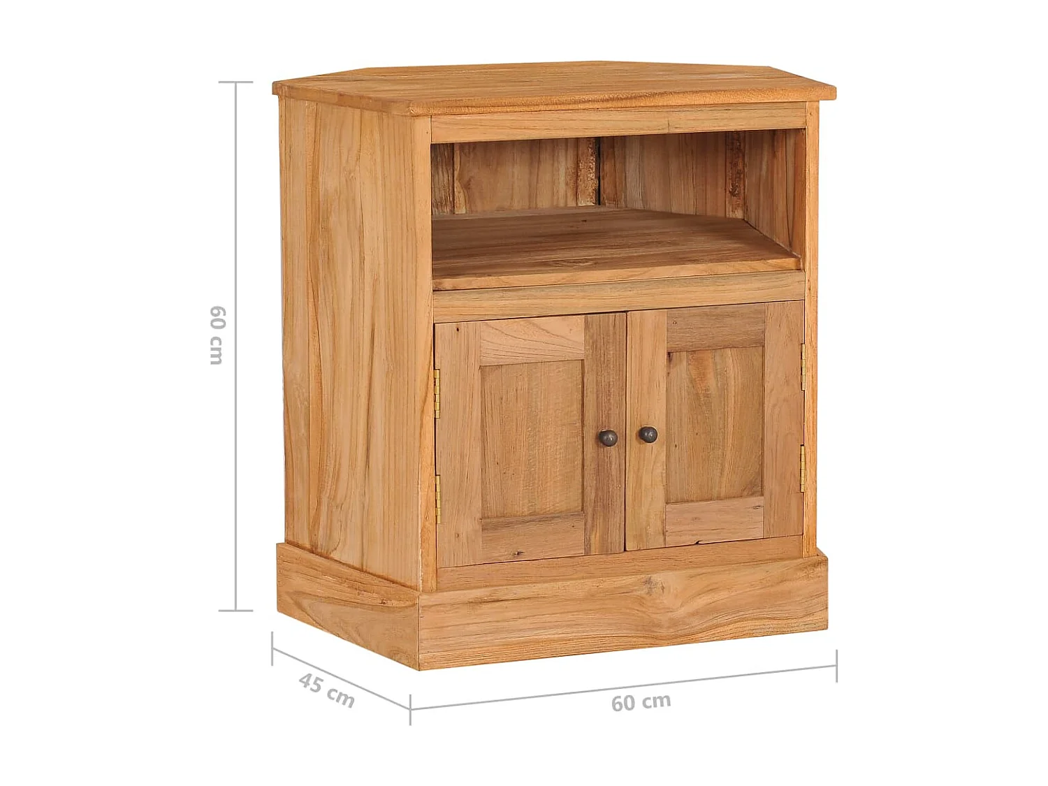 Credenza Angolare 60x45x60 cm in Legno Massello di Teak