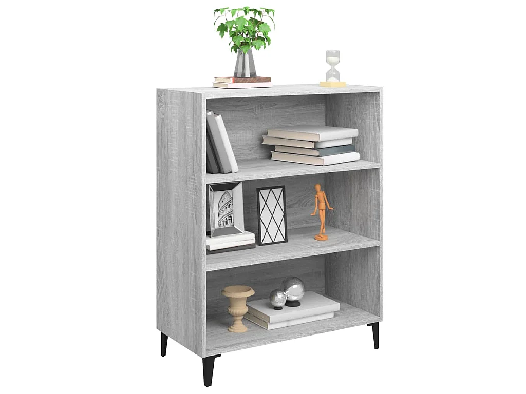 Dressoir 69,5x32,5x90 cm bewerkt hout betongrijs