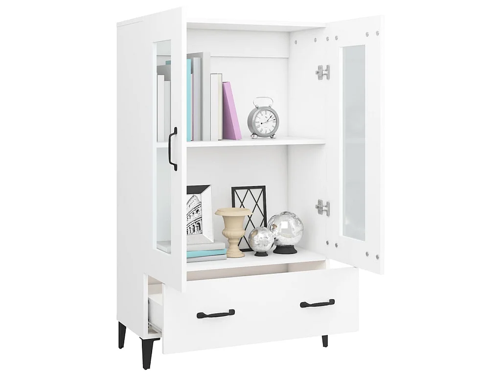 Credenza Bianca 70x31x115 cm in Legno Ingegnerizzato