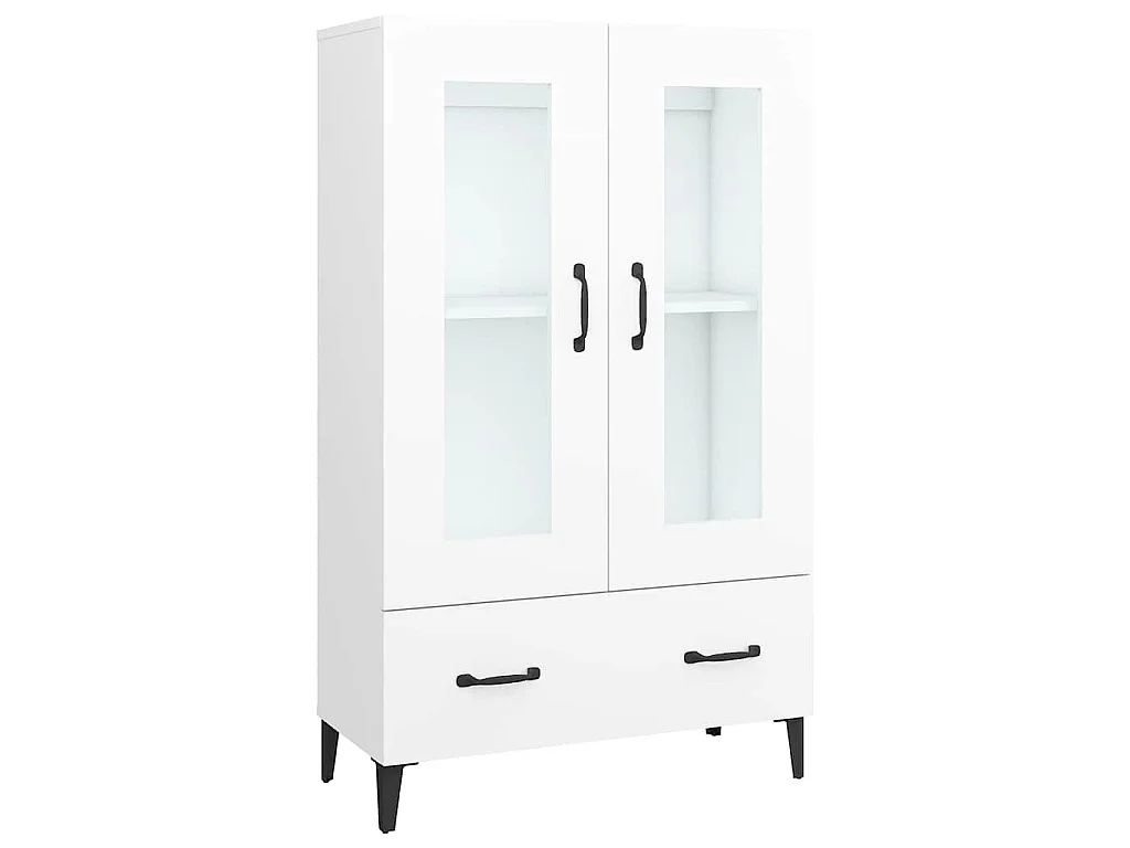 Aparador de madera contrachapada blanco 70x31x115 cm