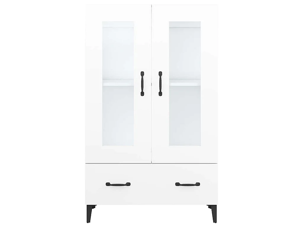 Aparador de madera contrachapada blanco 70x31x115 cm