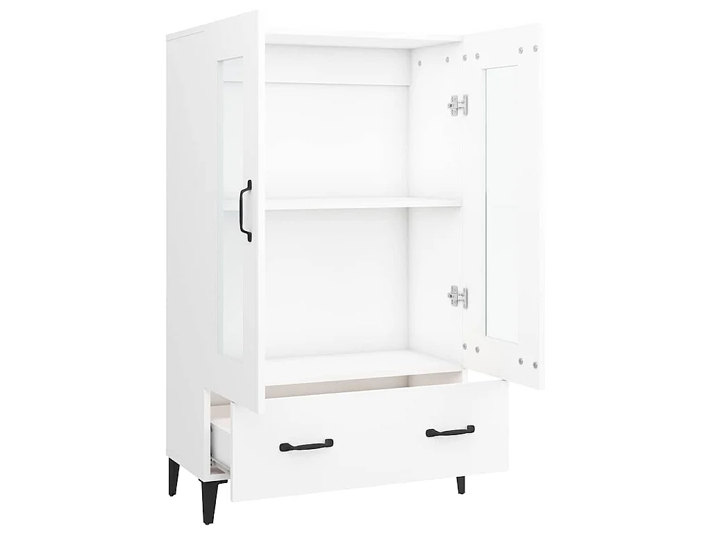 Aparador de madera contrachapada blanco 70x31x115 cm