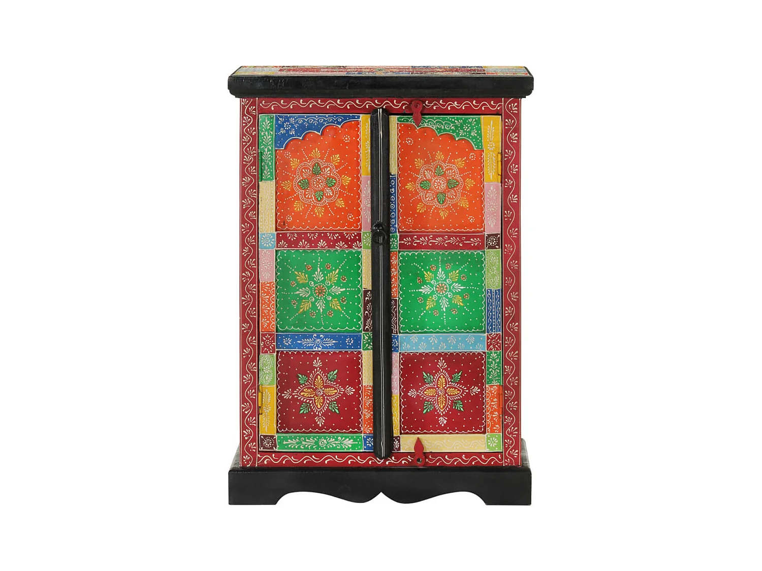 Buffet peint à la main avec portes 53x30x75 cm Bois de manguier