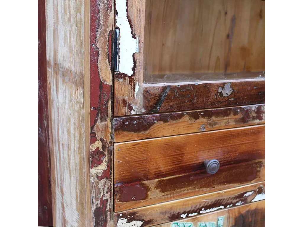 Credenza in Legno Massello di Recupero 90x40x190 cm