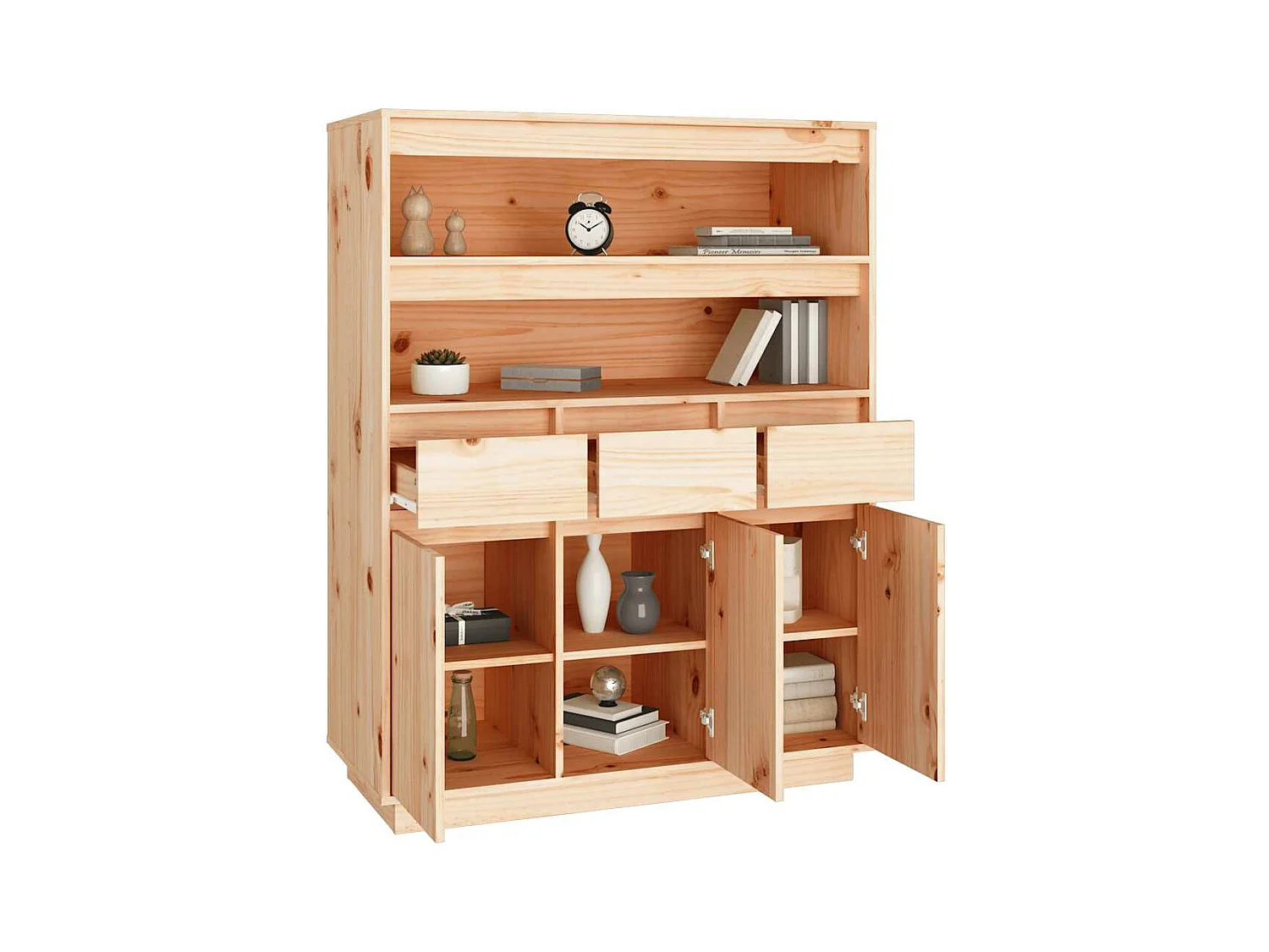 Highboard 89x40x116,5 cm Massivholz Kiefer