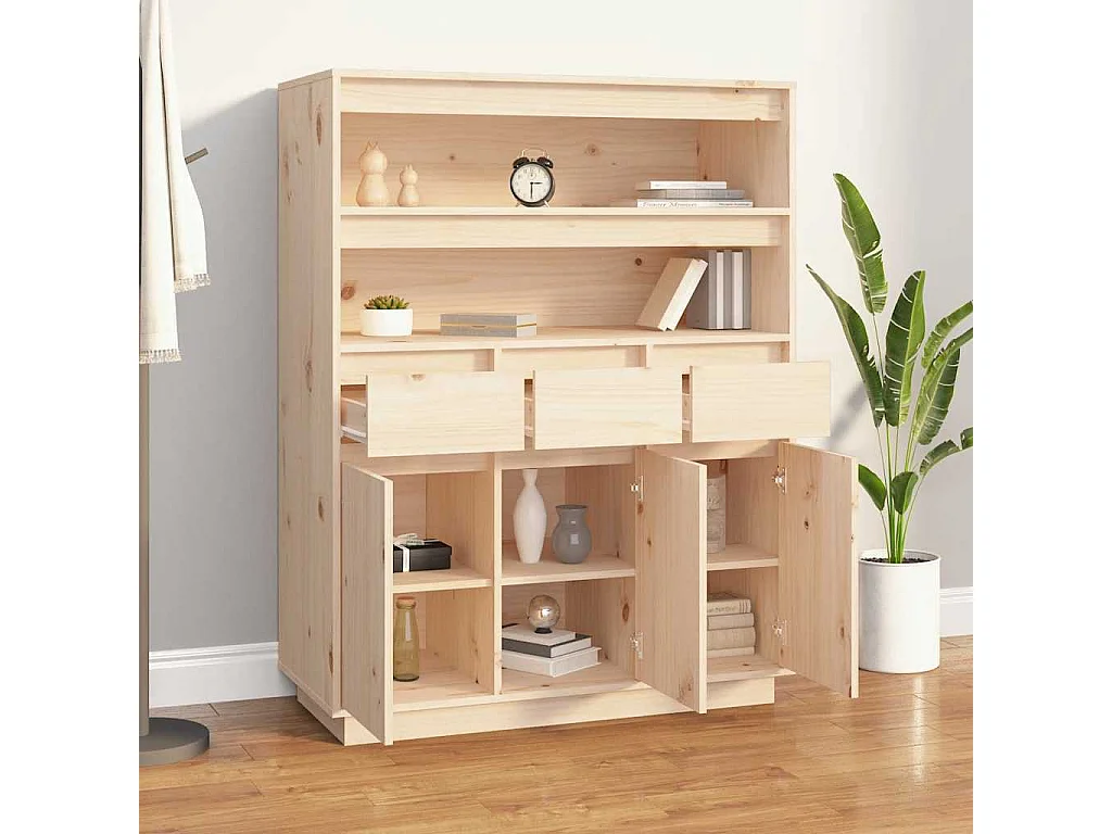 Buffet haut 89x40x116,5 cm Bois massif de pin