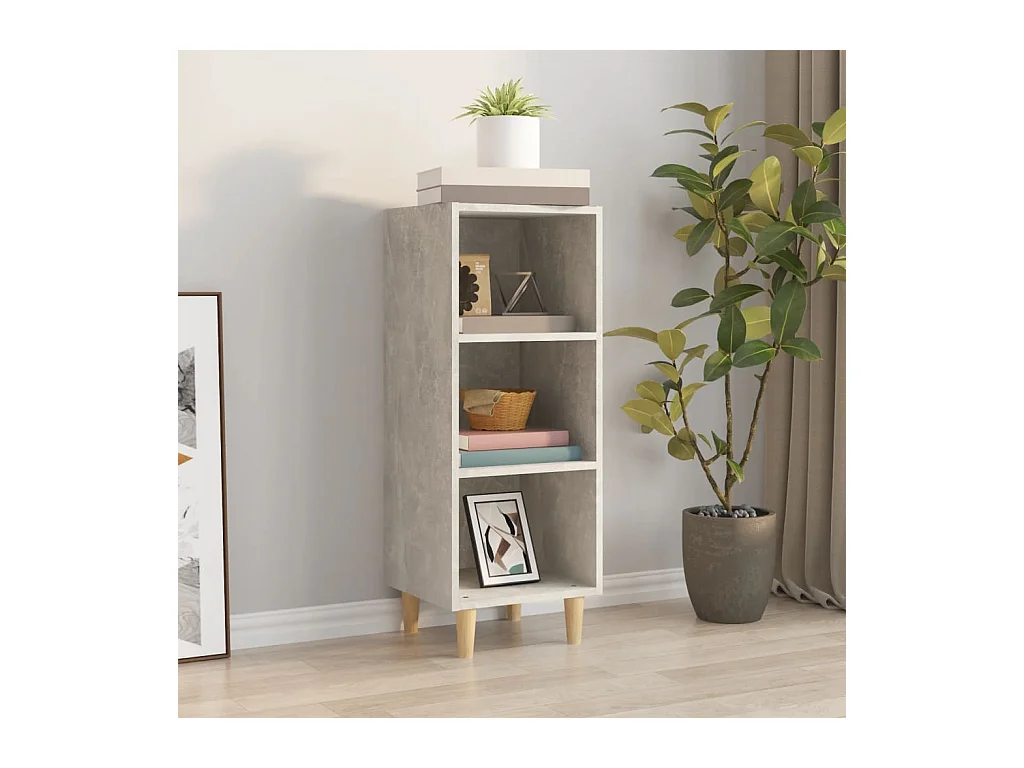 Buffet Gris béton 34,5x32,5x90 cm Bois d'ingénierie