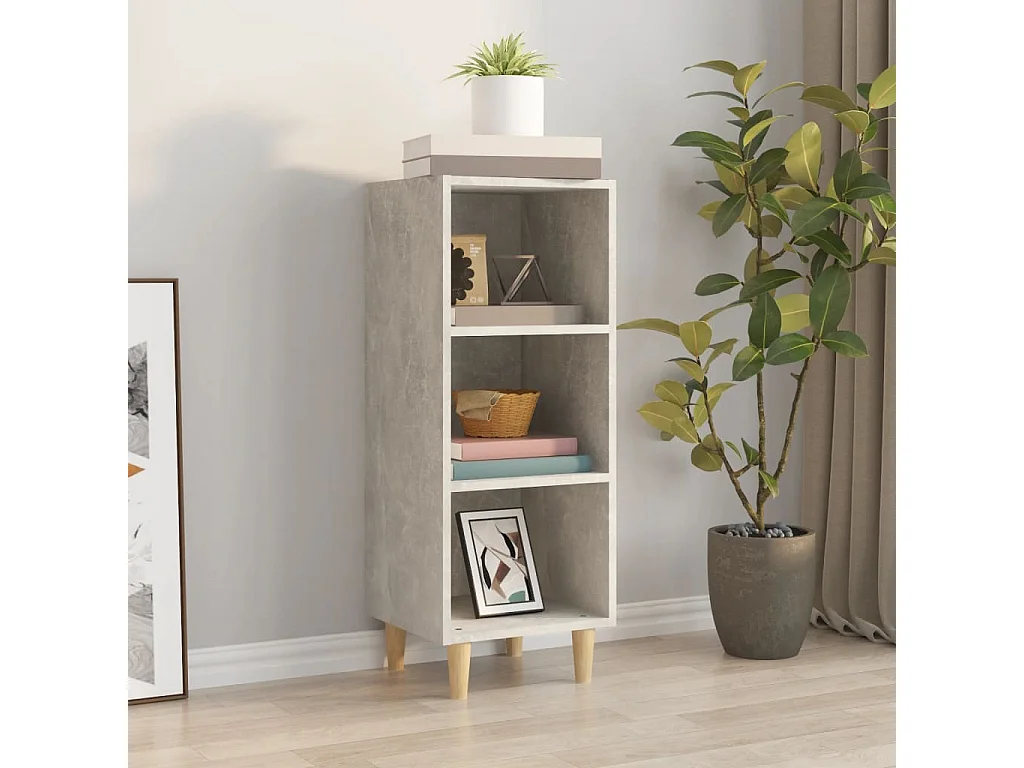 Buffet Gris béton 34,5x32,5x90 cm Bois d'ingénierie