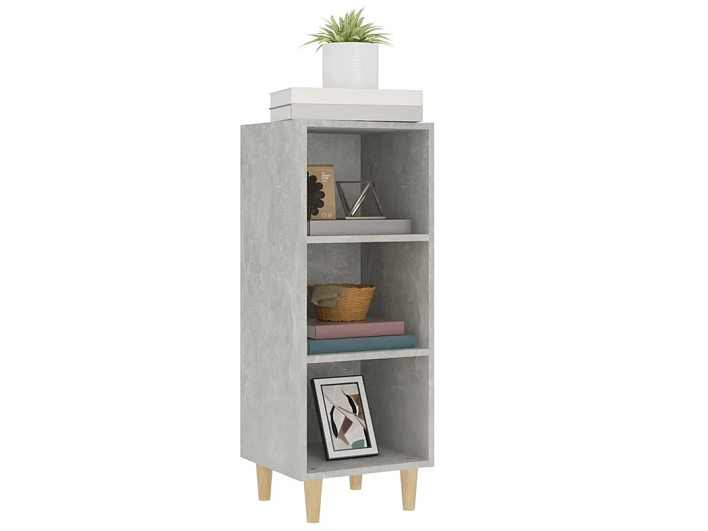 Buffet Gris béton 34,5x32,5x90 cm Bois d'ingénierie