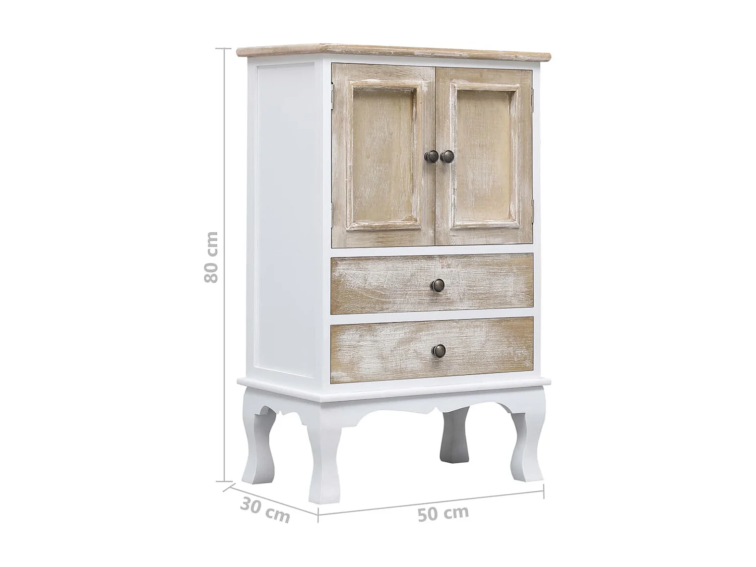 Armoire à tiroirs Blanc 50x30x80 cm Bois
