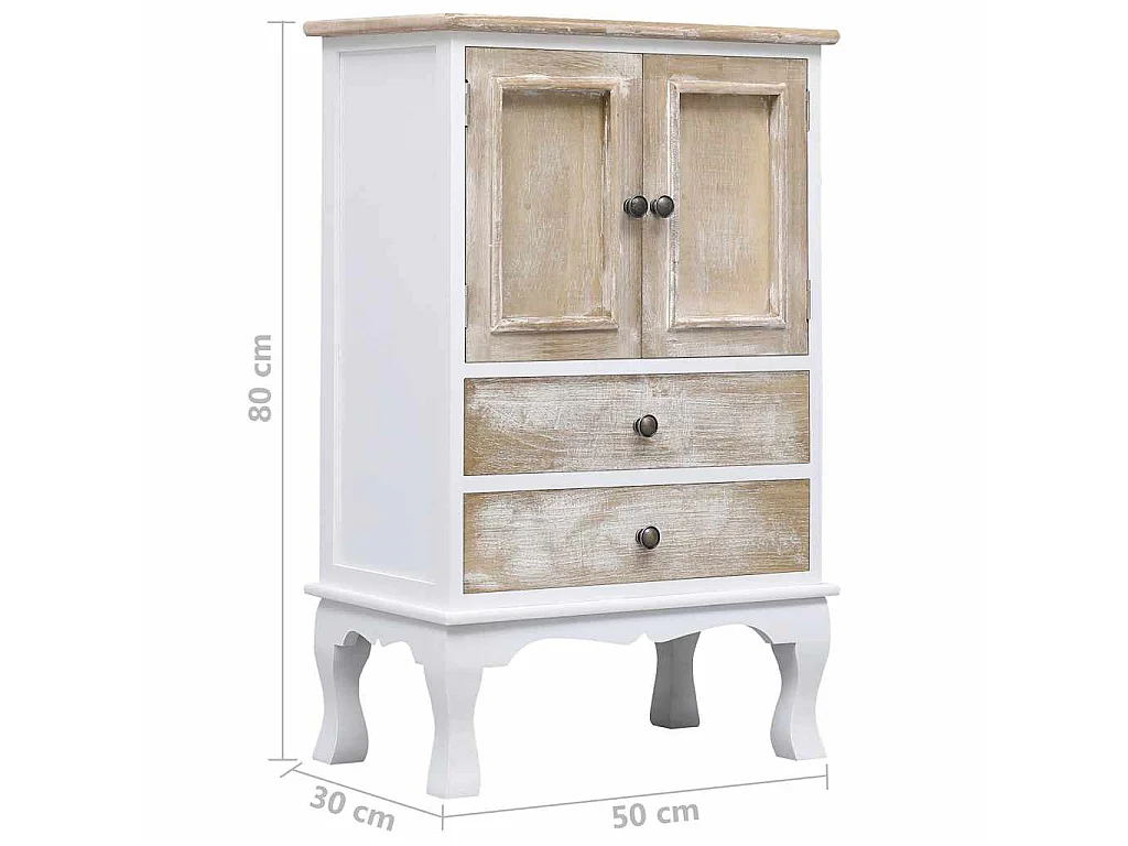 Armário com gavetas 50x30x80 cm madeira branco