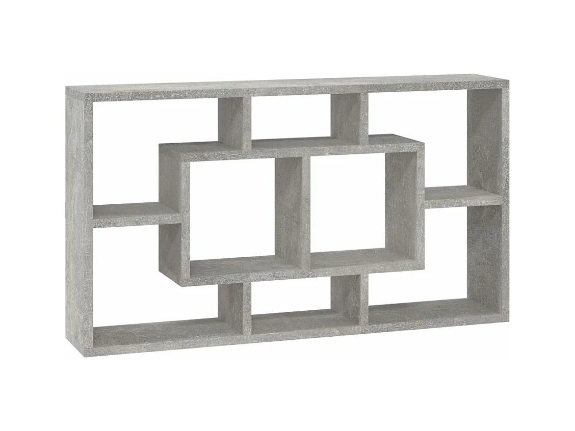 Scaffale a Muro 8 Scomparti Grigio Cemento