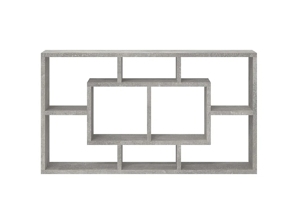 Wandschap 8 vakken betongrijs