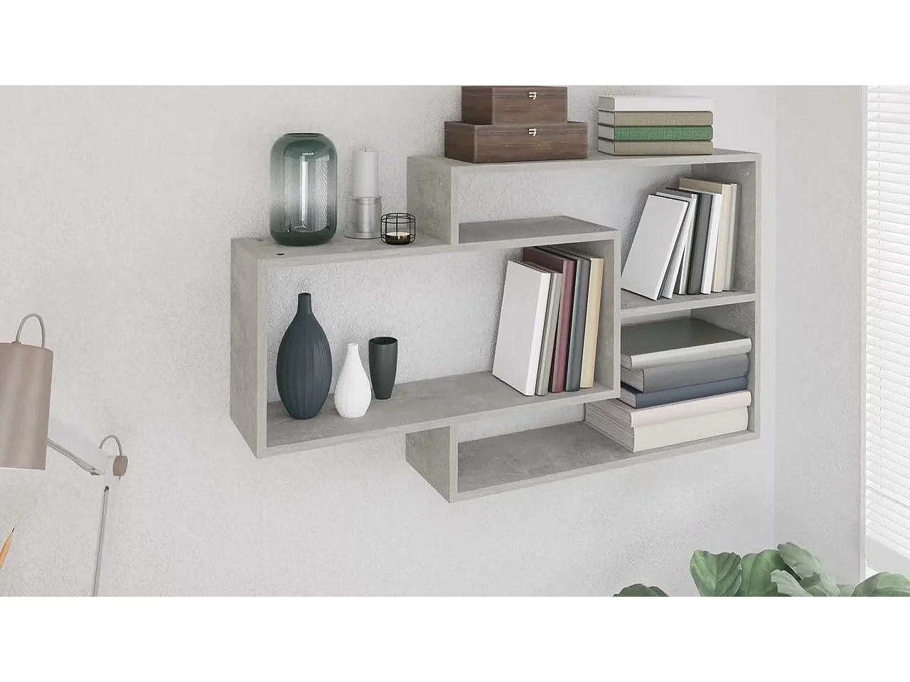Étagères murales Gris béton 104x20x58,5 cm Bois d'ingénierie
