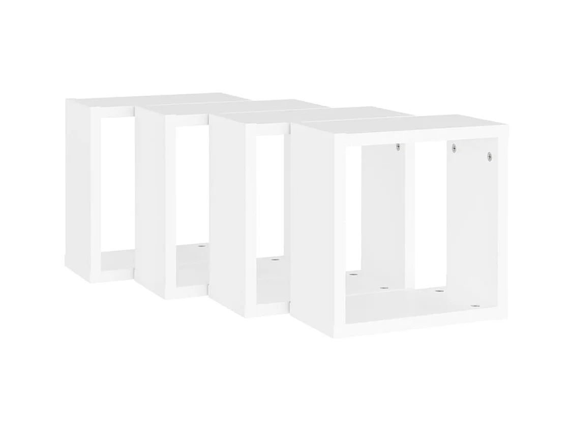 Étagères cube murales 4 pcs blanc 30x15x30 cm