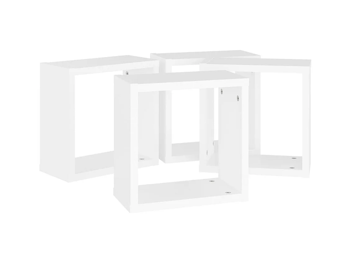 Étagères cube murales 4 pcs blanc 30x15x30 cm