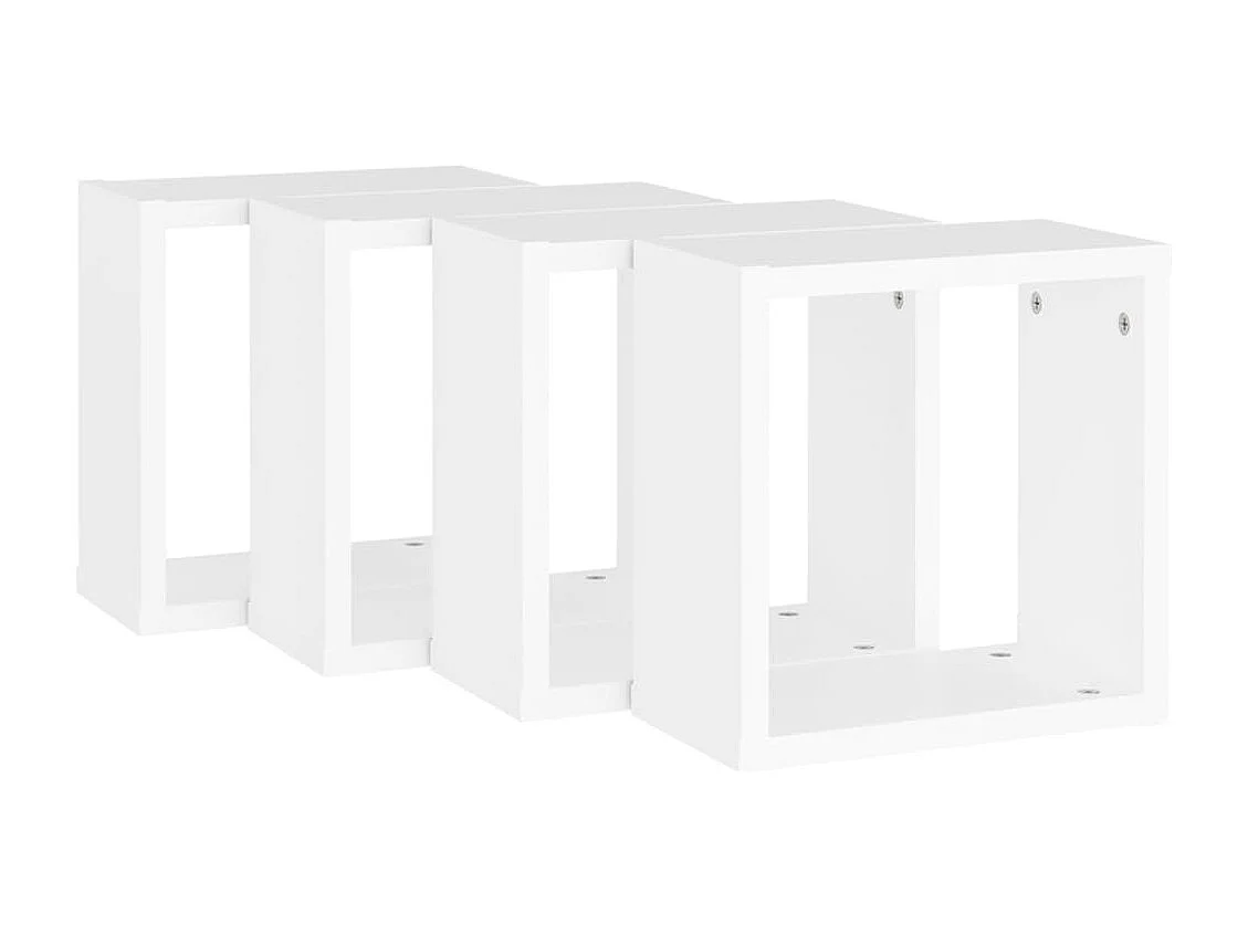 Wandschappen kubus 4 st 30x15x30 cm wit