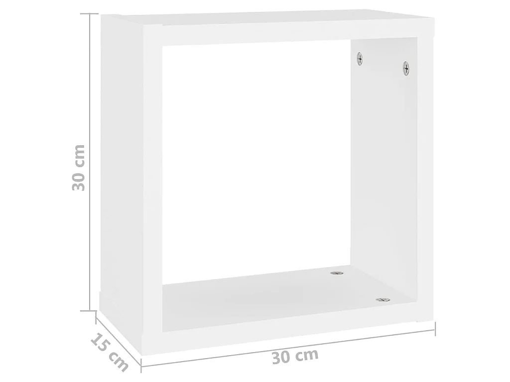 Mensole Parete a Cubo 4 pz Bianche 30x15x30 cm