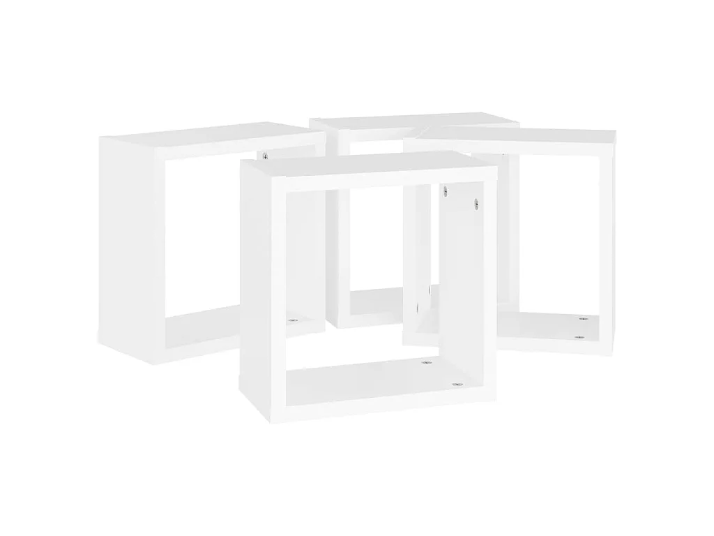 Mensole Parete a Cubo 4 pz Bianche 30x15x30 cm