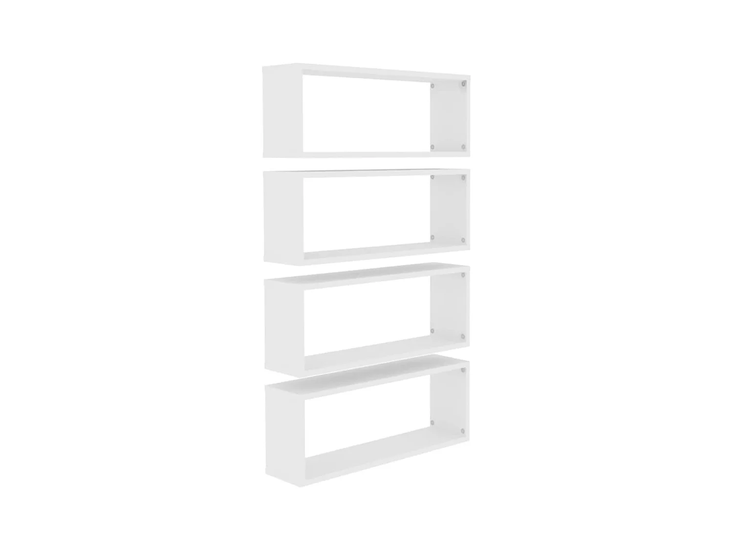 Prateleiras parede forma de cubo 4 pcs derivados madeira branco