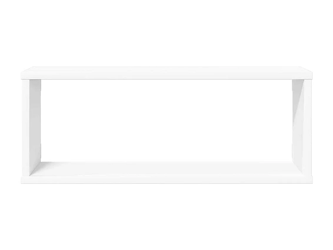 Estante cubo de pared 4 uds contrachapado blanco 60x15x23 cm