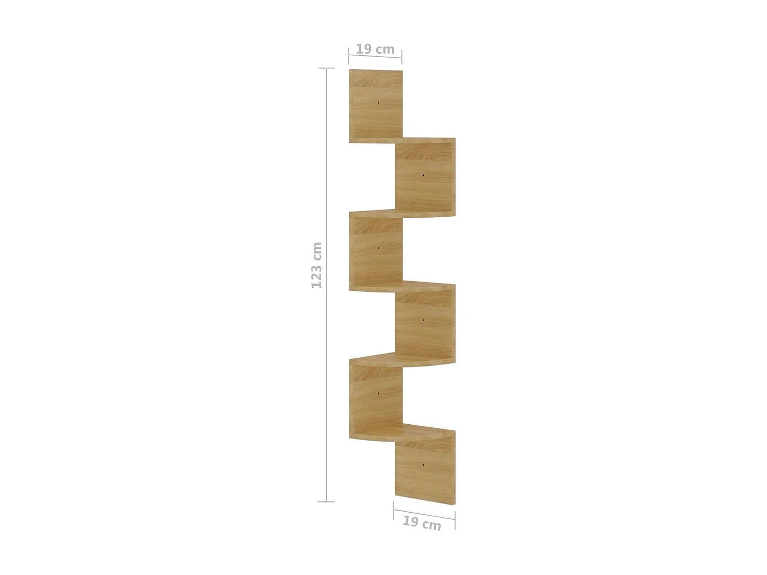 Scaffale Angolare a Muro Rovere Sonoma 19x19x123 cm Multistrato