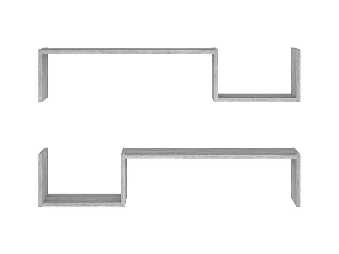 Wandregale 2 Stk. Grau Sonoma 100x15x20 cm Holzwerkstoff