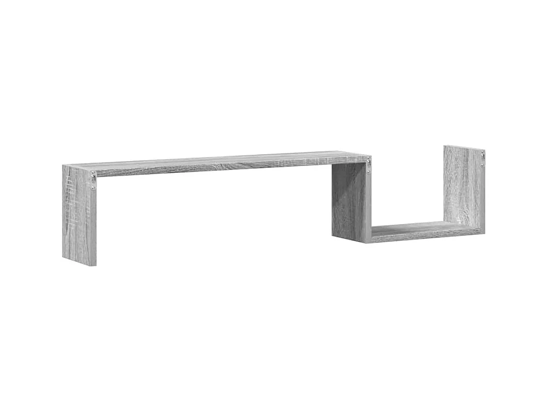 Wandregale 2 Stk. Grau Sonoma 100x15x20 cm Holzwerkstoff
