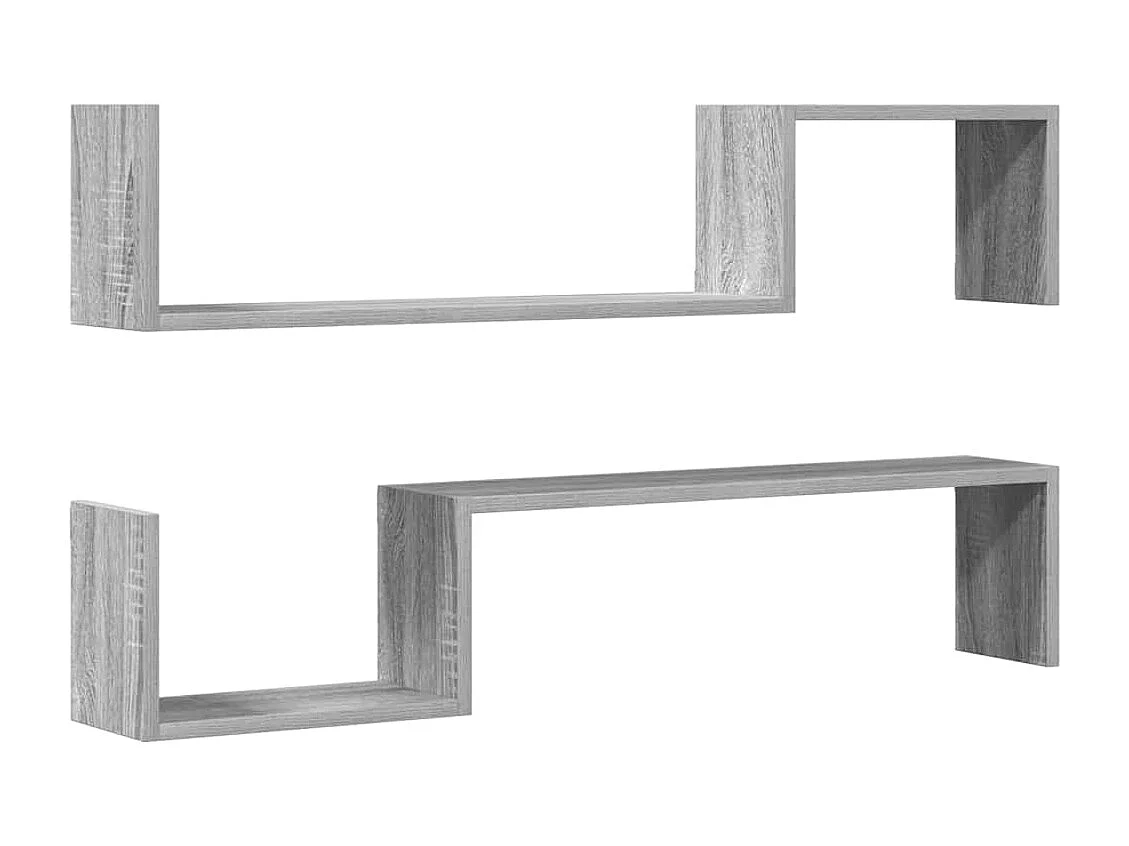 Étagères murales 2pcs Sonoma gris 100x15x20cm Bois d’ingénierie