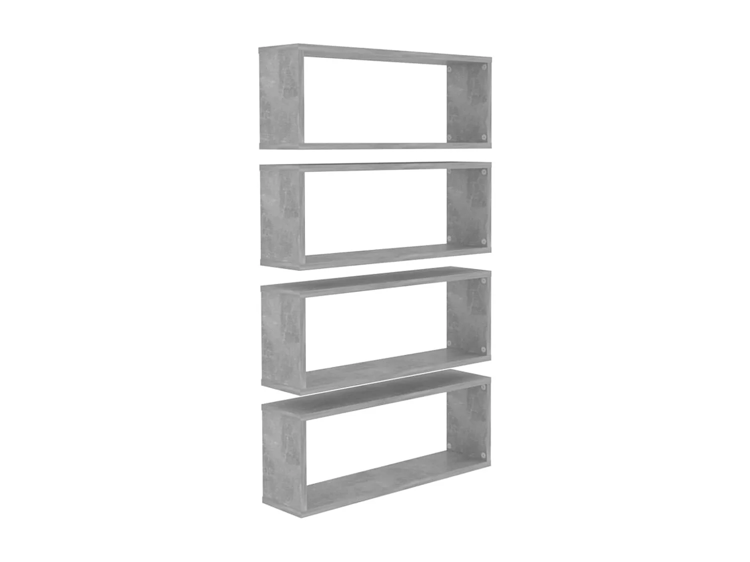 Étagères murales cube 4 pcs Gris béton Bois d’ingénierie