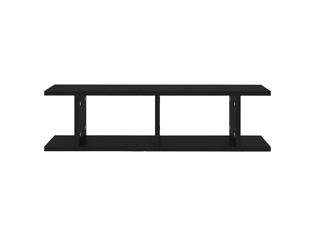 Wandregale 2 Stk. Schwarz 75x18x20 cm Holzwerkstoff