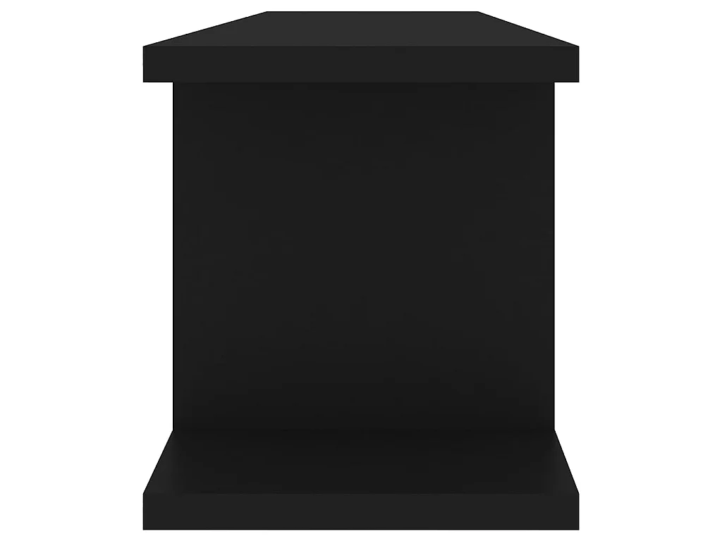 Wandregale 2 Stk. Schwarz 75x18x20 cm Holzwerkstoff