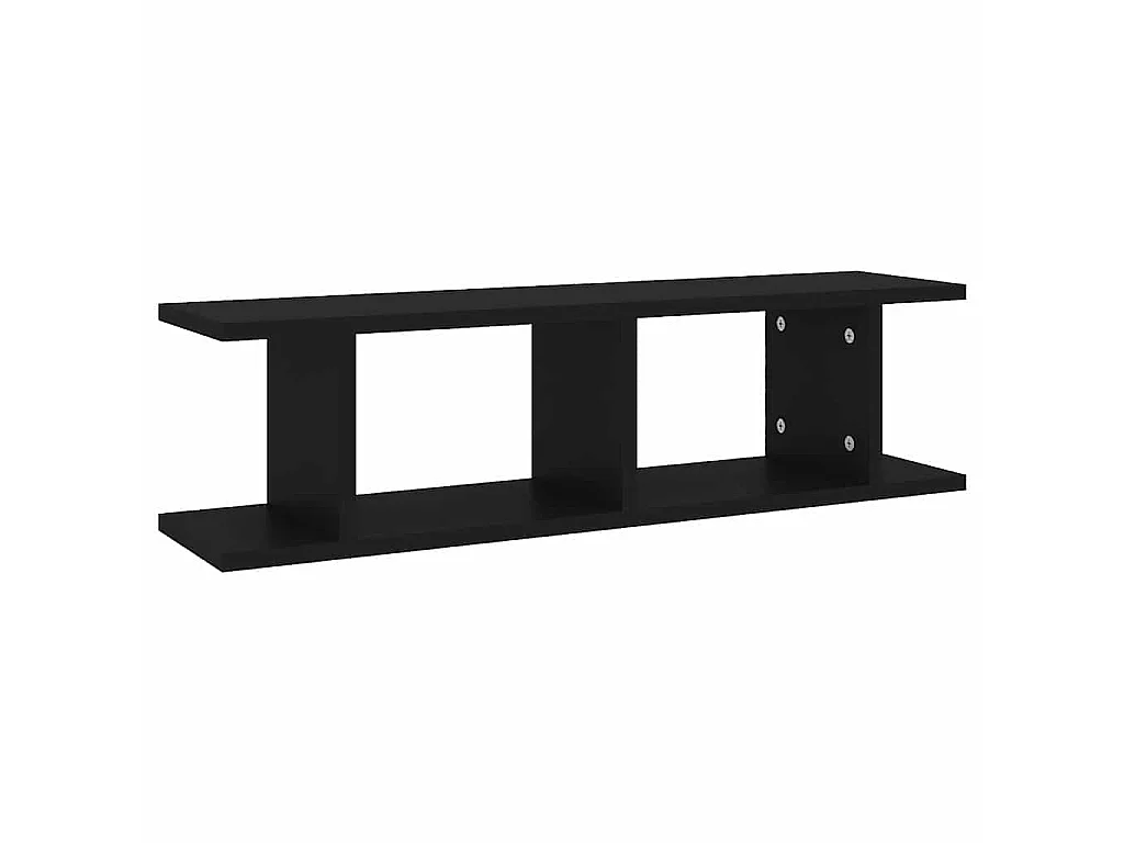 Étagères murales 2 pcs Noir 75x18x20 cm bois d'ingénierie
