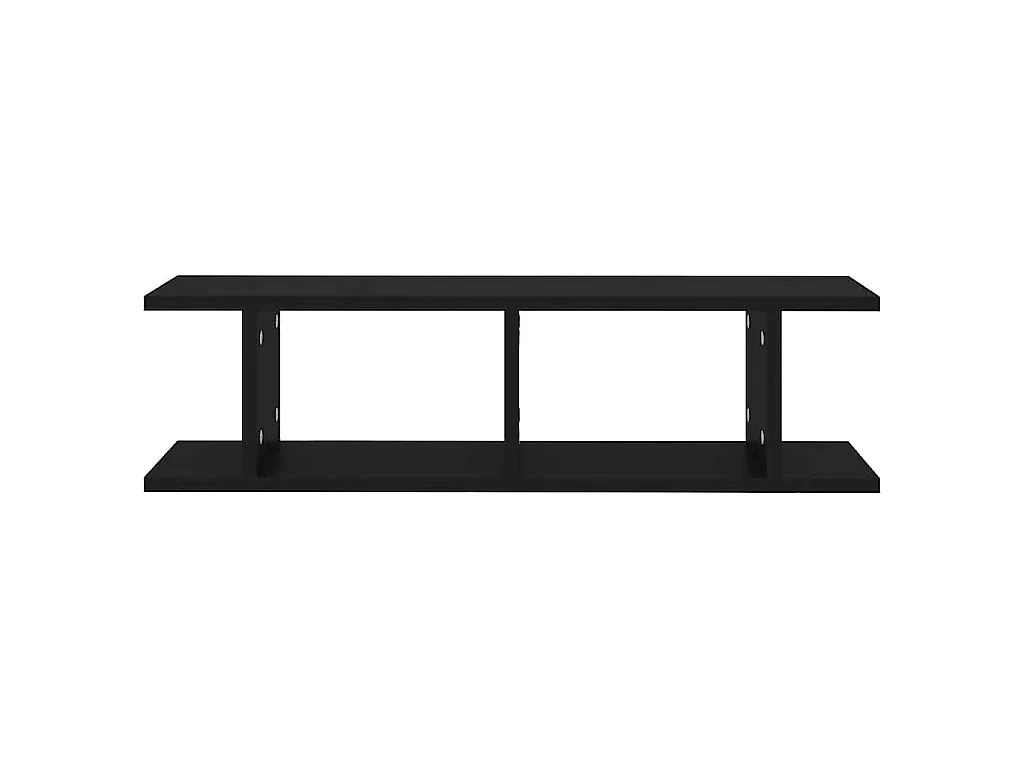 Étagères murales 2 pcs Noir 75x18x20 cm bois d'ingénierie