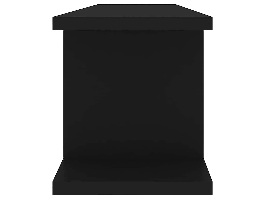 Étagères murales 2 pcs Noir 75x18x20 cm bois d'ingénierie