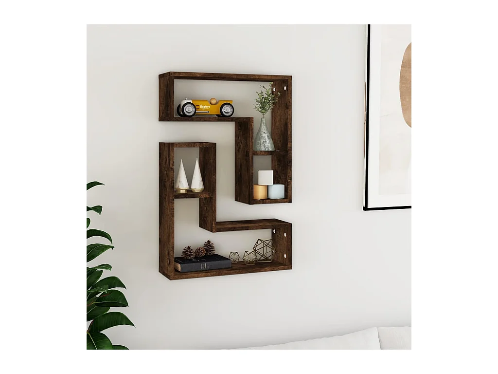 Étagères murales 2 pcs Chêne fumé 50x15x50 cm Bois d'ingénierie