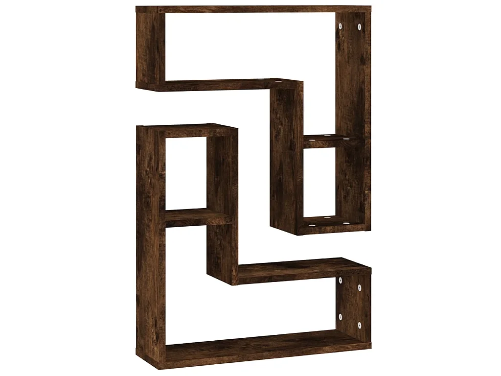Estantes pared 2 uds madera contrachapada roble humo 50x15x50cm