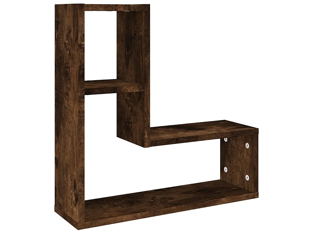 Estantes pared 2 uds madera contrachapada roble humo 50x15x50cm