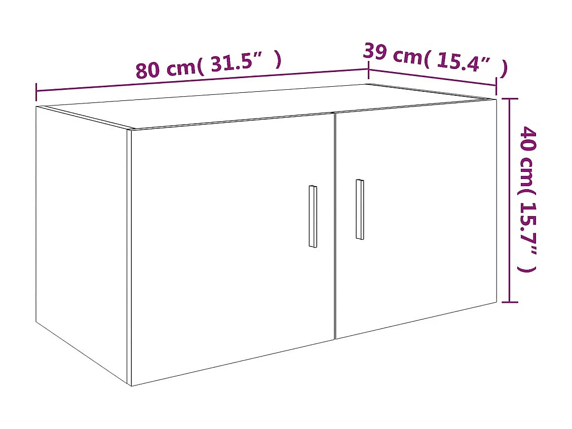 Armoire murale Sonoma gris 80x39x40 cm Bois d'ingénierie