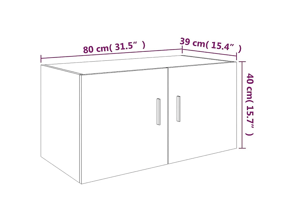 Armoire murale Sonoma gris 80x39x40 cm Bois d'ingénierie
